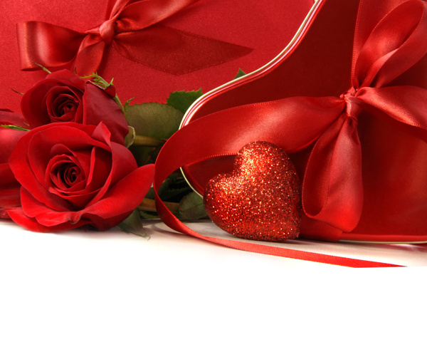 玫瑰花与情人节礼物图片