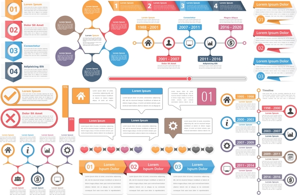 精美图示PPT信息图表设计矢量