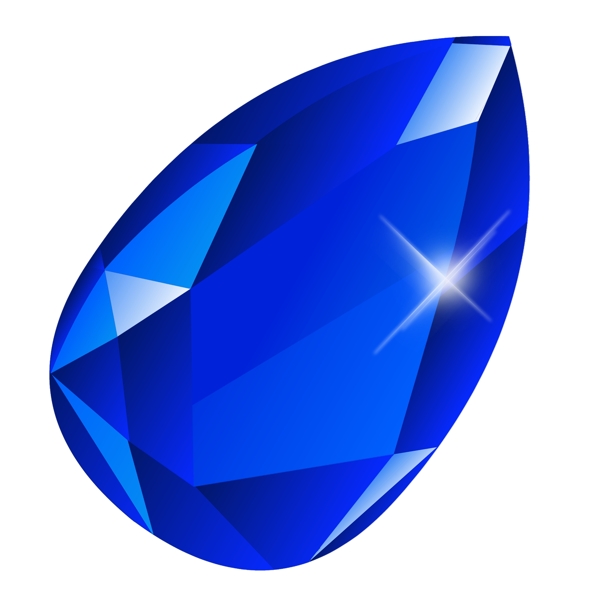 蓝色立体钻石插画