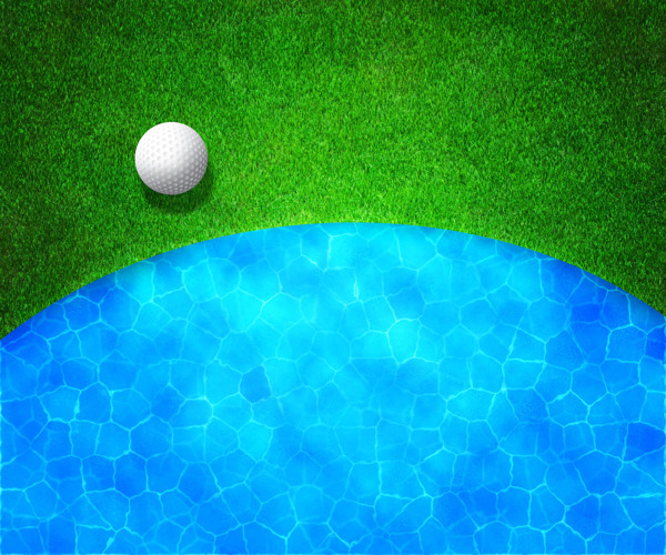 球在水上高尔夫背景