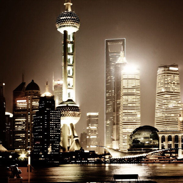 美丽的上海外滩夜景图片