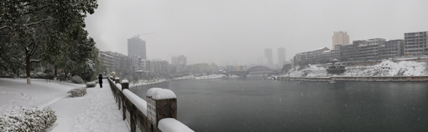 怀化舞水河雪景