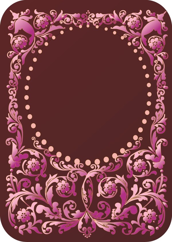 紫色欧式花纹矢量素材