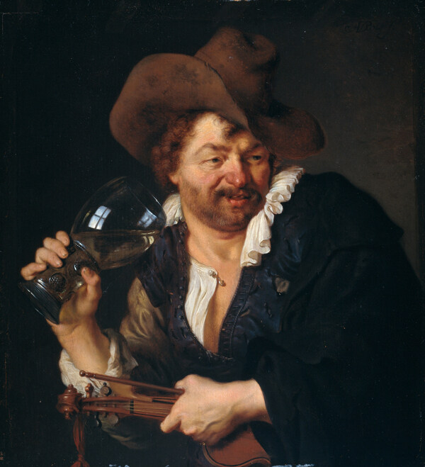 喝酒的人油画肖像图片