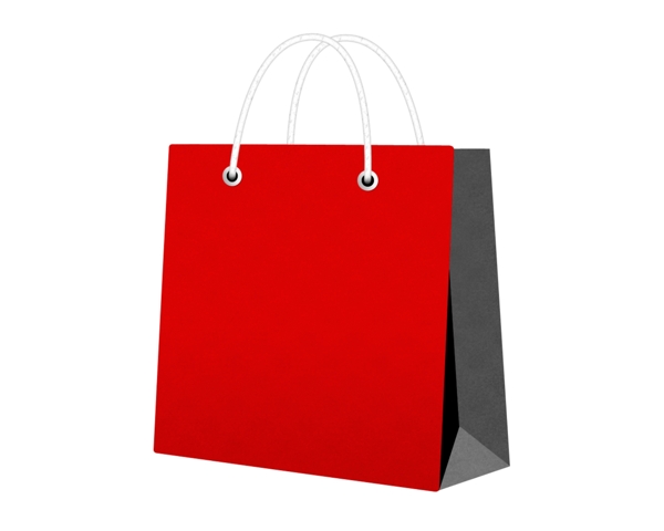 红色购物袋手提袋塑料袋效果图展示图成品图