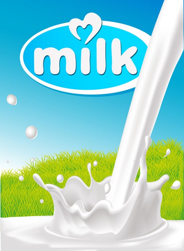 纯天然牛奶背景图