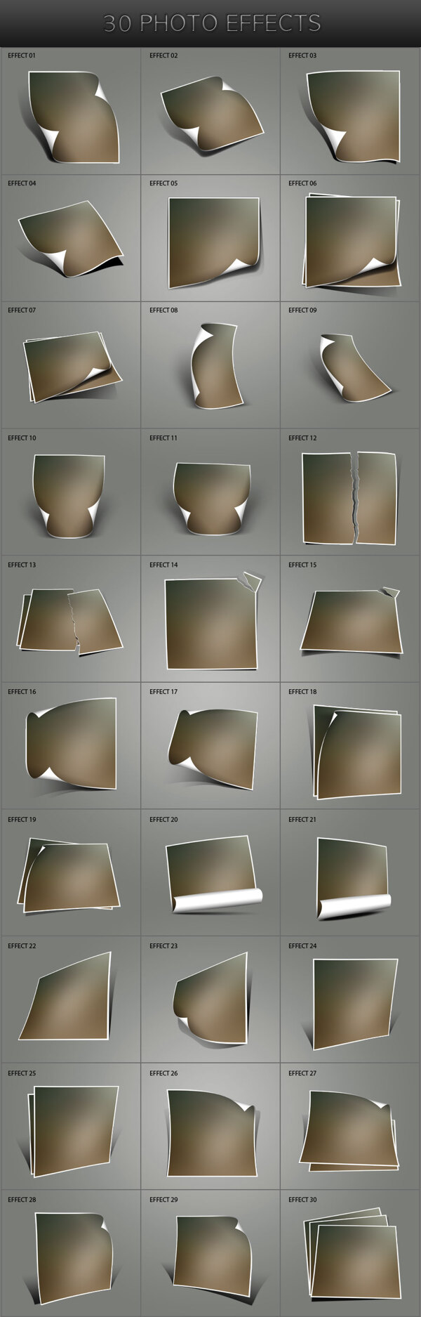 30种立体相框照片效果ps动作图片