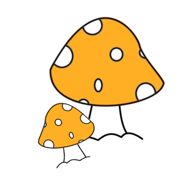 PSD分层卡通蘑菇图片