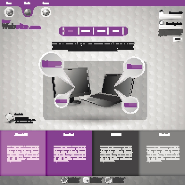 紫式的商业网站创意模板矢量02