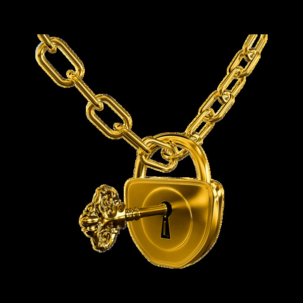 金色链条金锁元素
