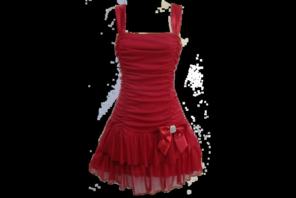 红色女士连衣裙png元素