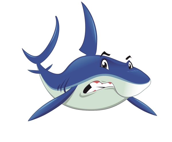 矢量卡通海洋鲨鱼EPS