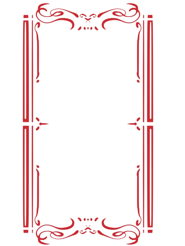 中国风传统红色手绘边框