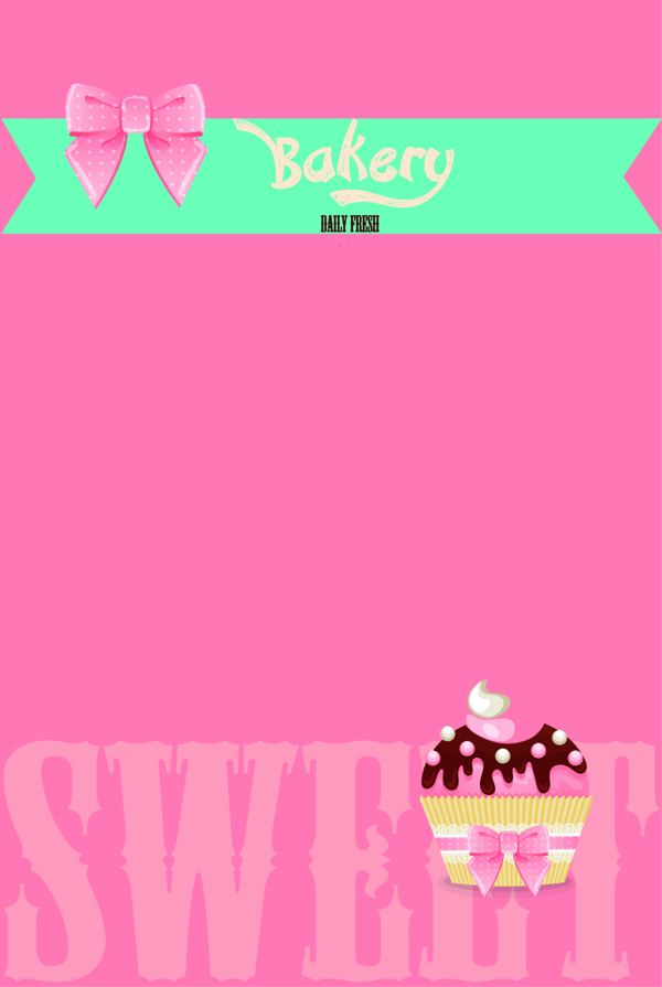 粉色纸杯蛋糕甜品海报背景