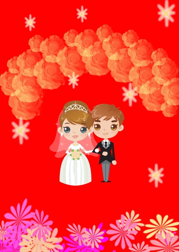 背景红色婚庆背景图片