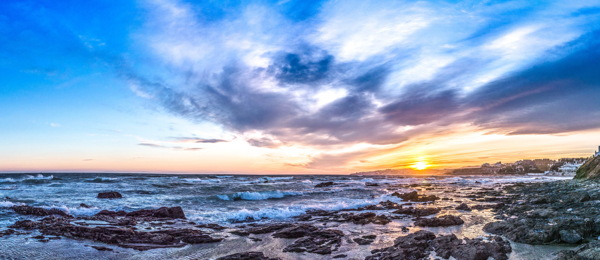 唯美海边夕阳风景图片