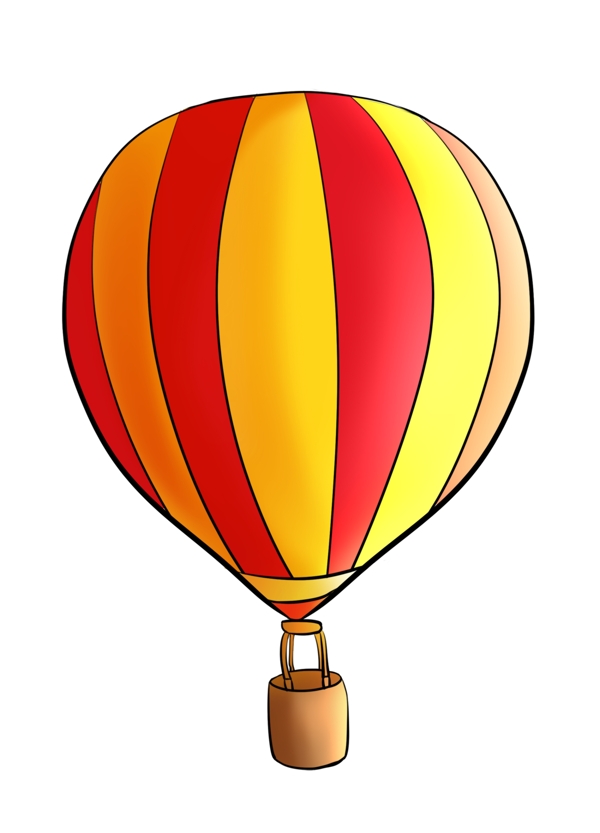 梦幻卡通热气球插画