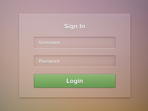 超简单的登录表单PSD