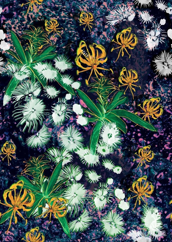 手绘植物花朵花卉底纹素材下载