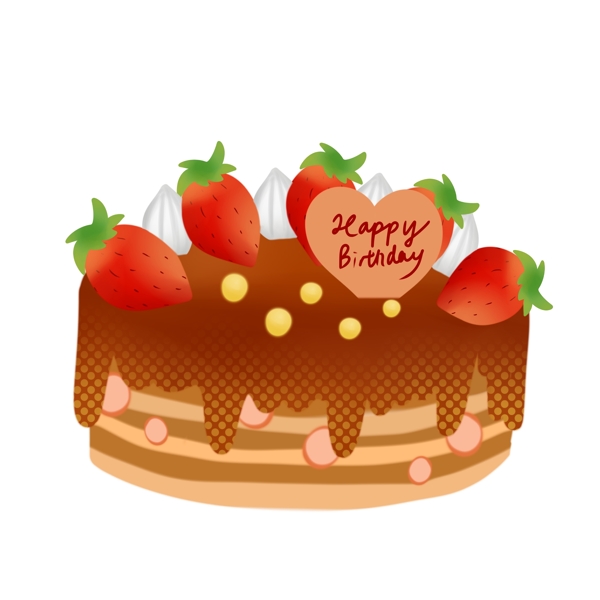 生日快乐巧克力草莓蛋糕