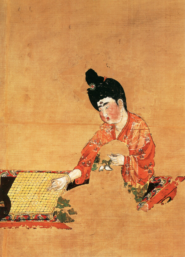 弈棋仕女图人物画中国古画0107