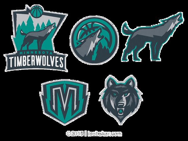 五种森林狼队logo免抠png透明素材