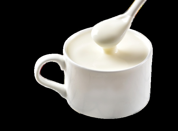 牛奶酸奶浓稠勺子饮品素材