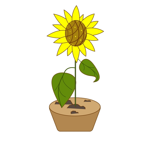 植物向日葵卡通手绘