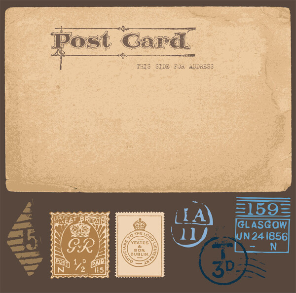 怀旧邮票与明信片图片