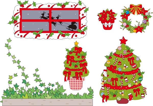 圣诞树矢量图素材下载图片