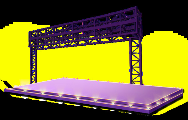 卡通紫色舞台黑色灯架png元素