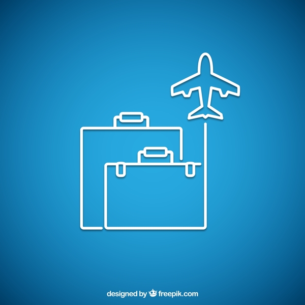 创意行李箱和飞机