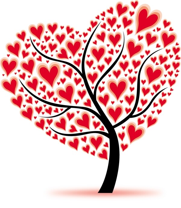 爱情插画爱情树