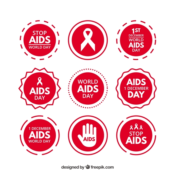 红色艾滋病世界日贴纸