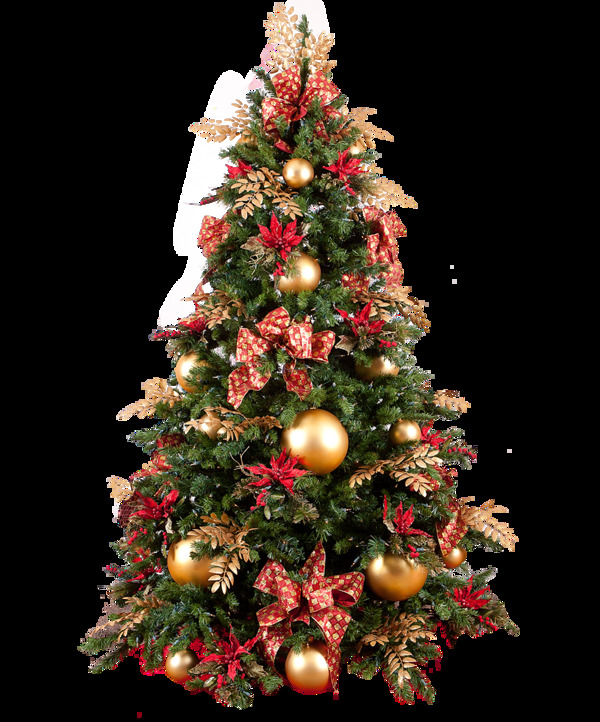 一棵挂满圣诞装饰的圣诞树图案