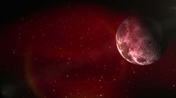 红色的天空和月亮运动的背景视频免费下载