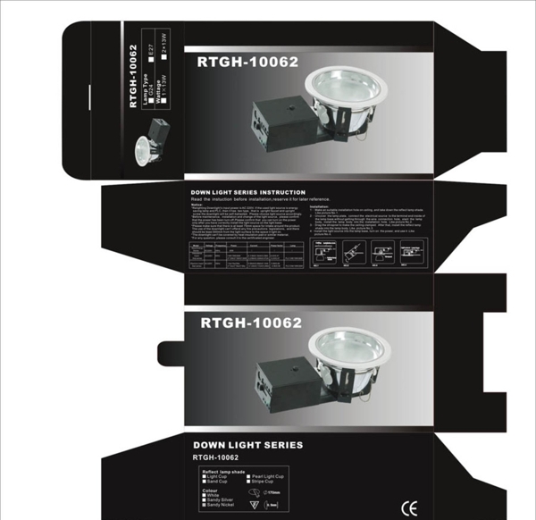 筒灯包装设计展开图图片