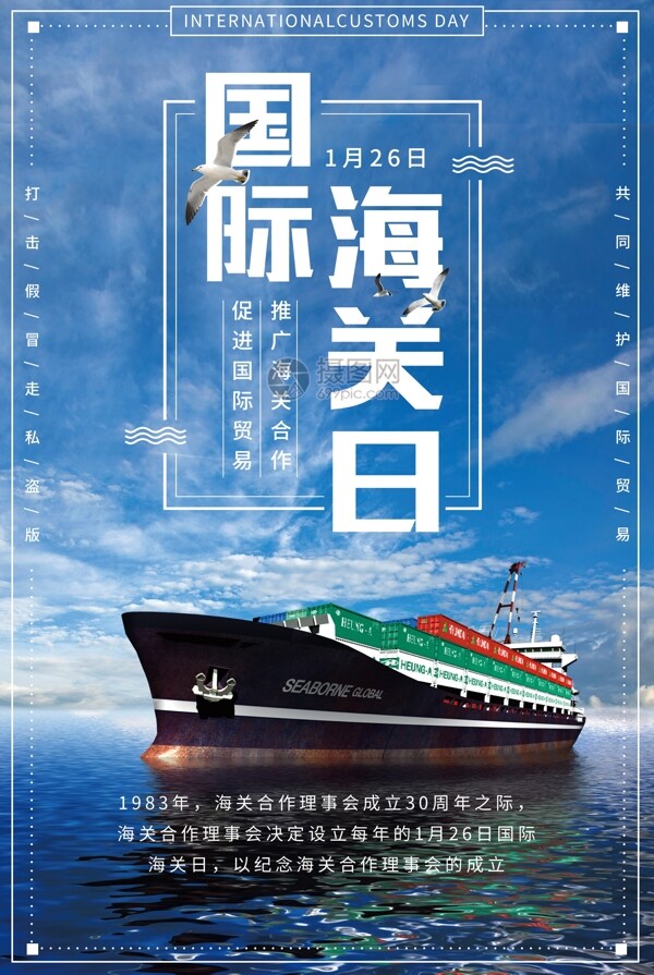 国际海关日纪念宣传海报