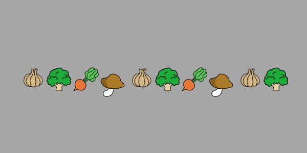 养生蔬菜分割线插画