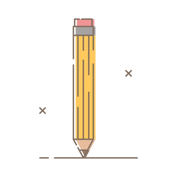 文具用品矢量黄色铅笔