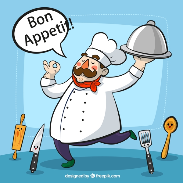 卡通胖厨师图片