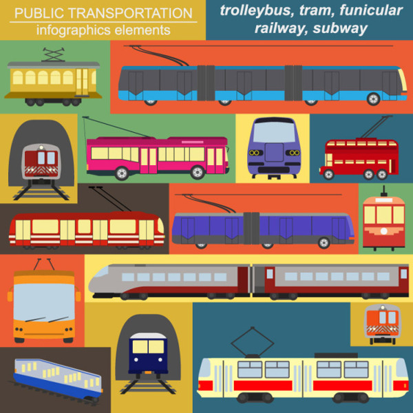 公共交通信息矢量图