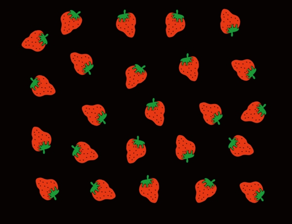 数码印花草莓矢量素材图片