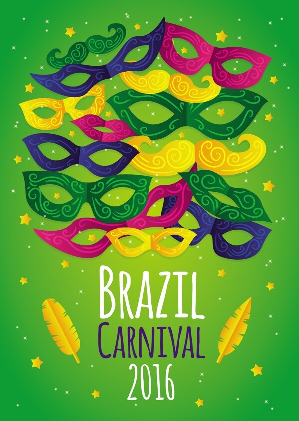 巴西狂欢节面具素材