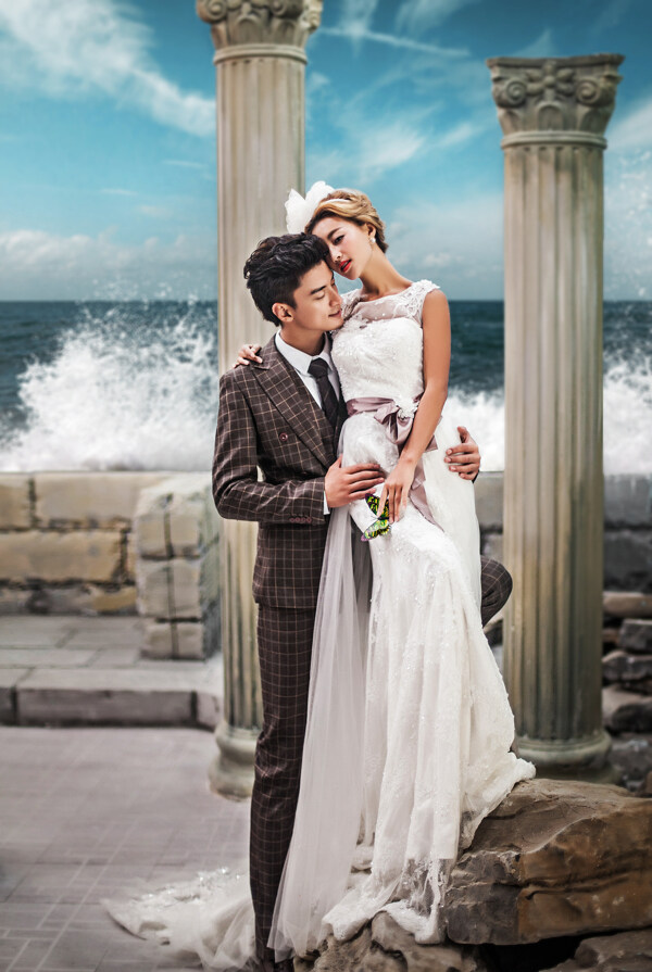 爱琴海主题婚纱摄影图片