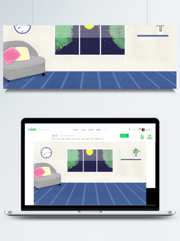 卡通家居客厅背景素材图
