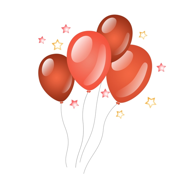 红色国庆庆典手绘节日气球素材