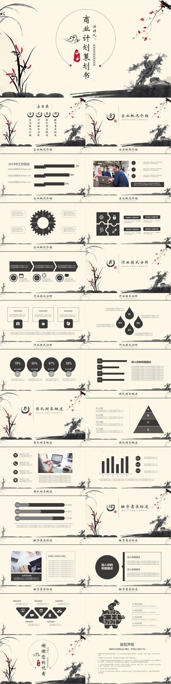 简约复古风商业计划策划书通用PPT模板