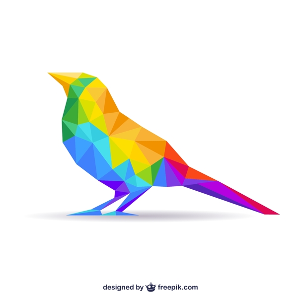 彩色抽象鸟设计矢量素材