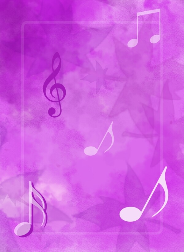 水彩音乐紫色背景手绘h5